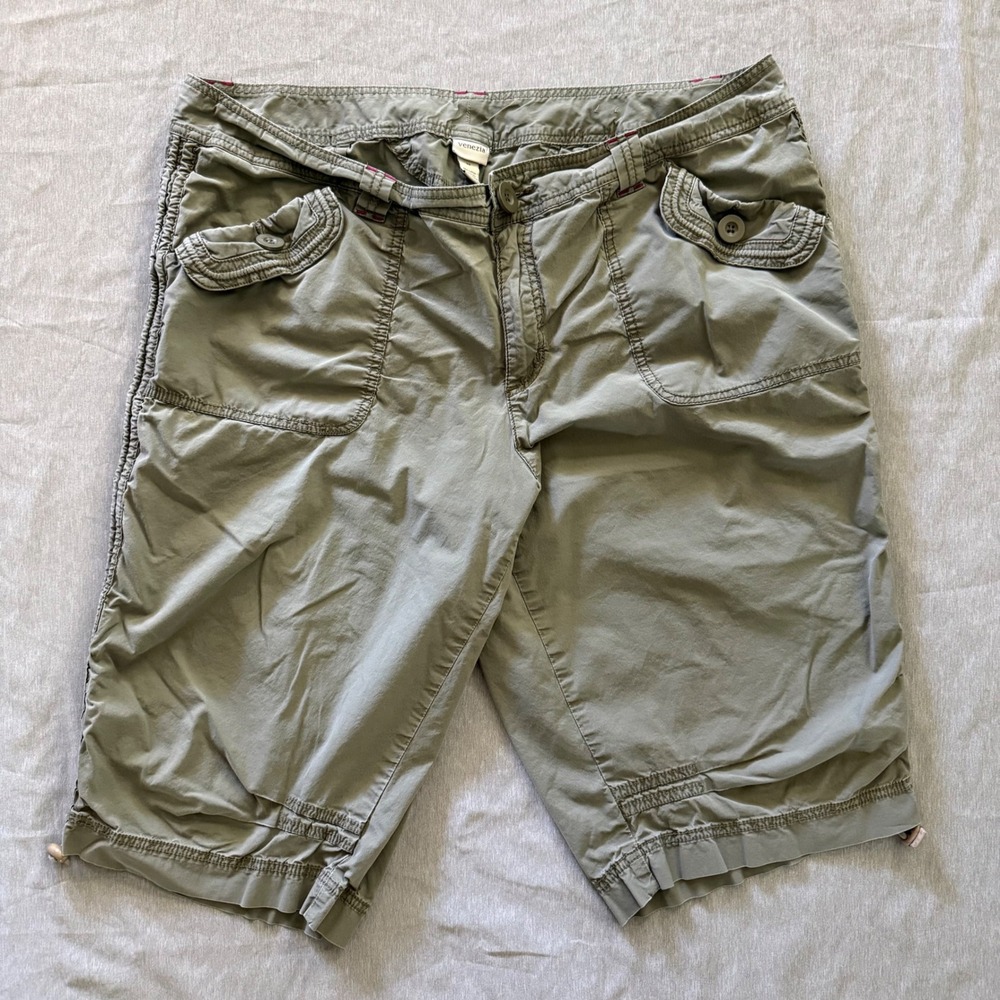Venezia Utility Bermuda Shorts Stretch‎ Cotton Gorpcore Sage Green 22